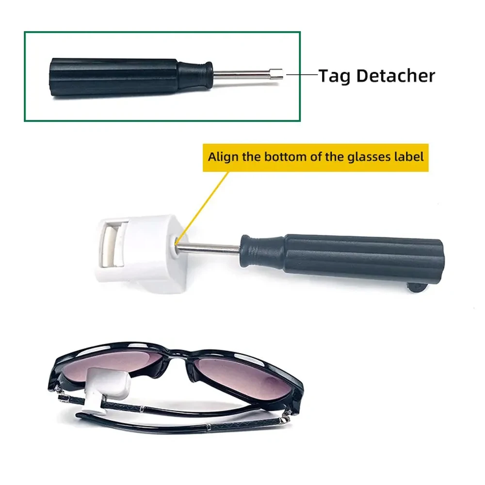 Glasses AM 58KHZ Hard Tag Security EAS RF 8.2MHZ Optical Anti Theft Sunglasses Alarm 100PCS Tags with 1pcs Screwdriver Remover