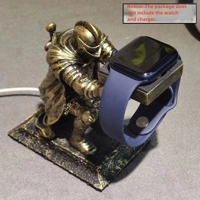 Black Warrior Figurine Watch Charging Stand and Holder