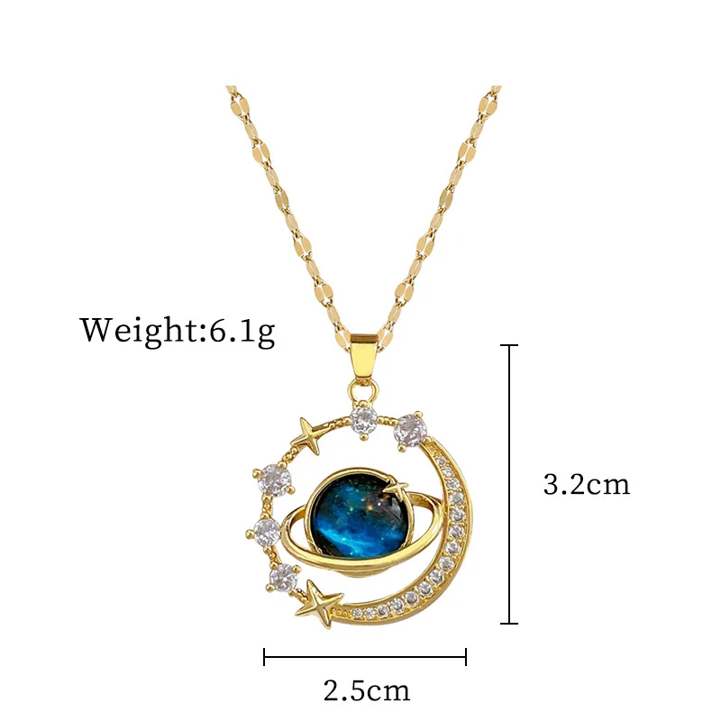 316L Stainless Steel Sun Pendant Necklace For Women Exquisite and Fashionable Planet Clavicle Chain Party Jewelry Gifts