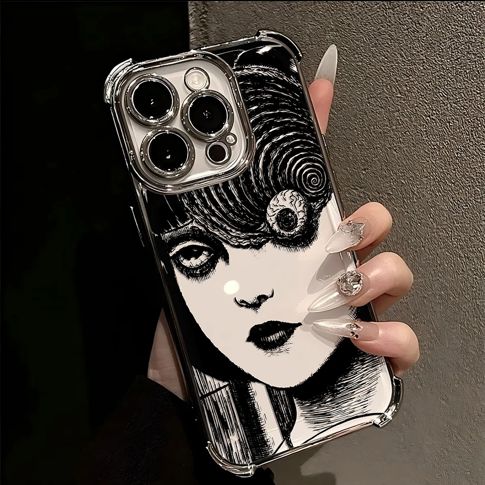 Junji Ito Horror Art Plating Case - Premium Anti-Fall Airbag Back Cover