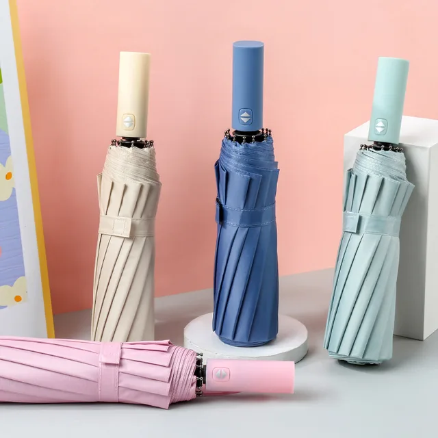 Big 12 Bordák Erős Esernyő Nagyítás 108 Cm Átmérőjű Automatikus Uv Parasol Szél És Eső Ellenállás Bumbershoot