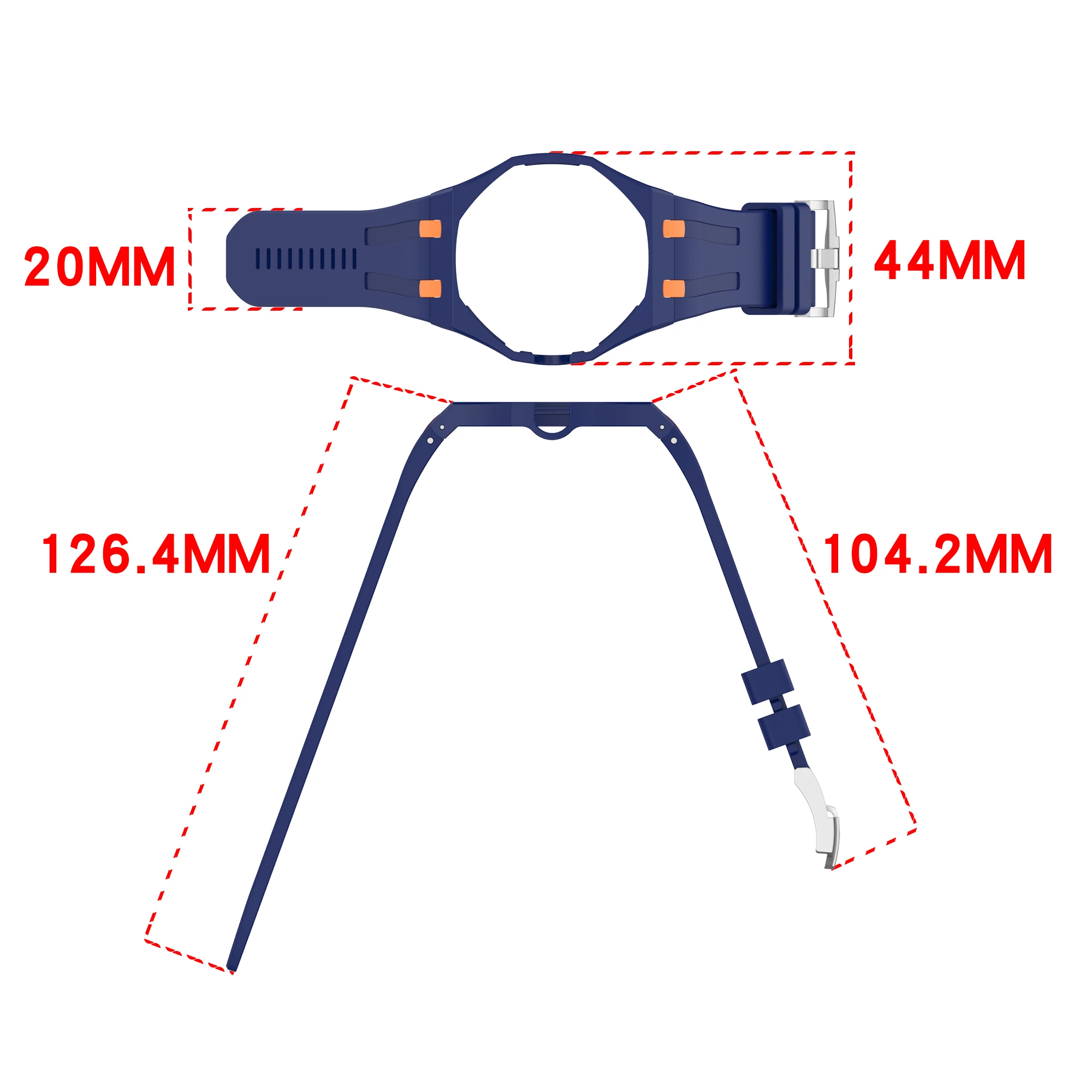 Silicone Strap with Integrated Watch Band and PC Case Accessories
