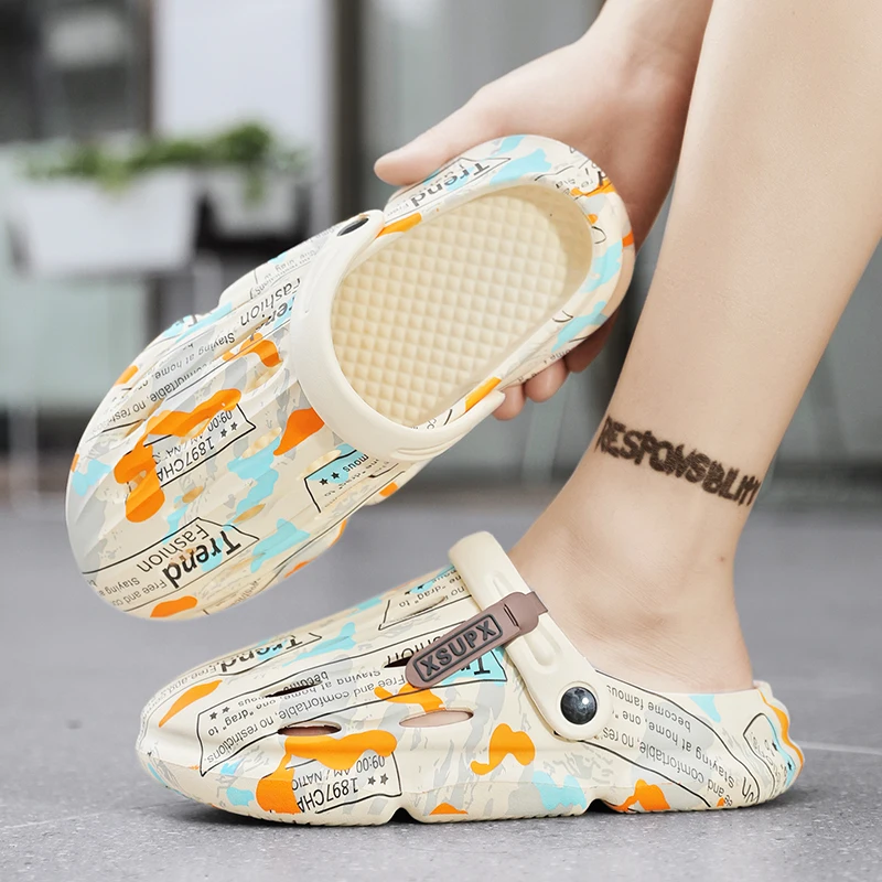 Slippers Beach Hollow Hole Man Platform Sandals Summer Men Casual Shoes Brand EVA Slides Outdoor Flip-Flops_voghion.com