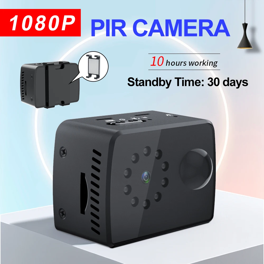 

MD20 Mini PIR Video Body Camera Back Clip Photography DV Smart Camera HD 1080P Recorder Motion Activated Small Nanny Cam for Car