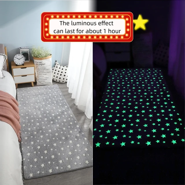 Luminous Carpet For Living Room Plush Soft Rug Children Kids Bed Room Fluffy Floor Carpets Bedside Anti Slip Rug Sofa Glow Mat 1