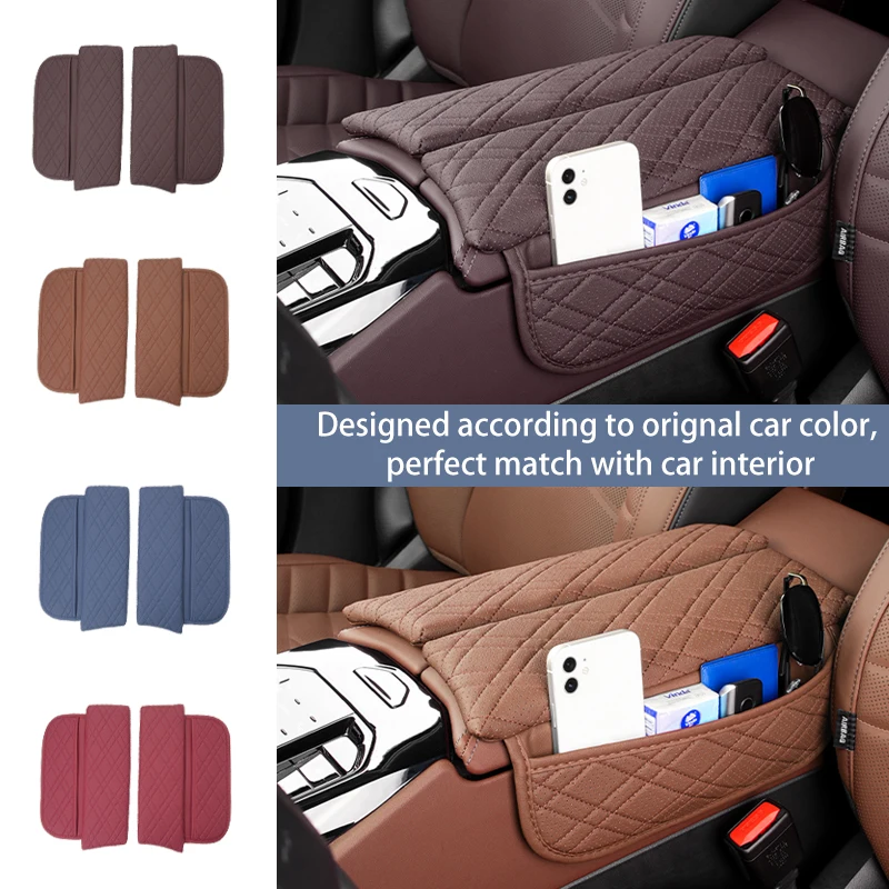Фото Автомобильный подлокотник, чехол, подушка для BMW 5 серии G60 2024 LHD из искусственной кожи, защита подлокотника центральной консоли, аксессуары для интерьера №5