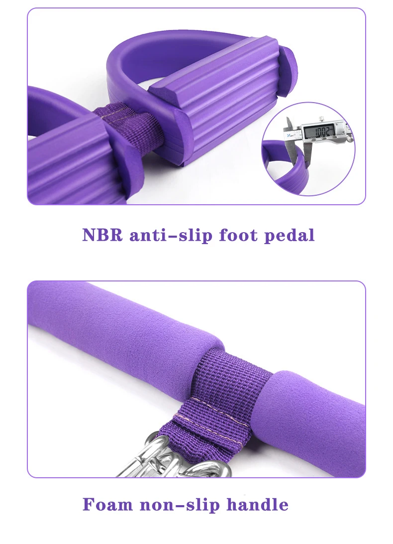 Multifunktions-Spannseil, elastisches Yoga-Pedal-Abzieher, Widerstandsband mit rutschfestem Griff, Beinstreckung, Spannseil für Zuhause – Detail 5