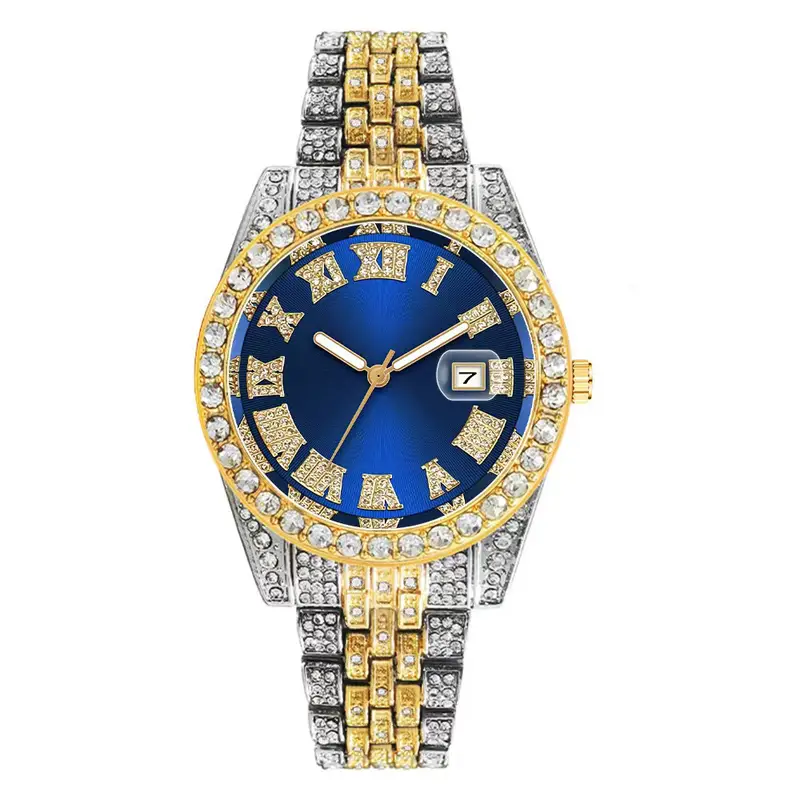 2pcs Fashion Diamond Men Women Watches Gold Watch Ladies Wrist Watch Luxury Rhinestone Unisex Bracelet Watches Female Clock - Image 4