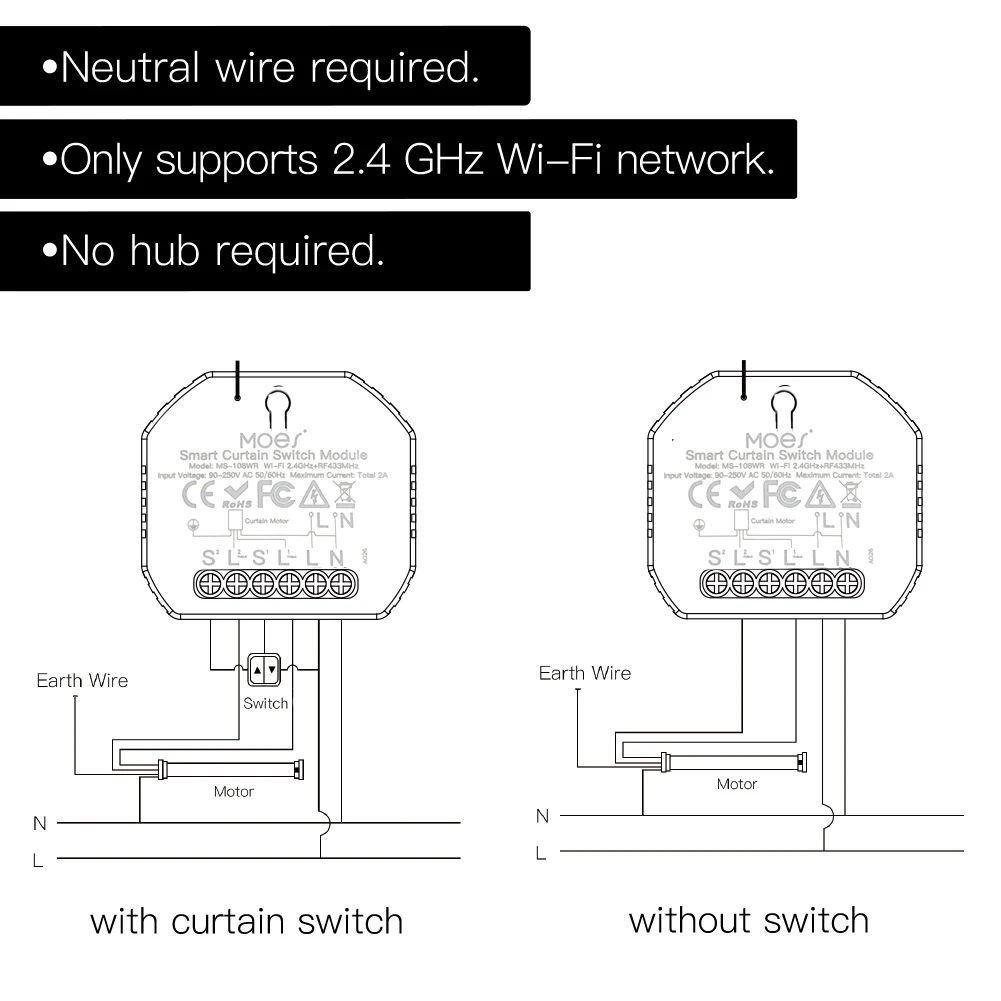 WiFi 지능형 커튼 스위치 온오프 장치 커튼 스위치 그래피티 앱 제어 스마트폰 원격 제어 기능이 있는 RF