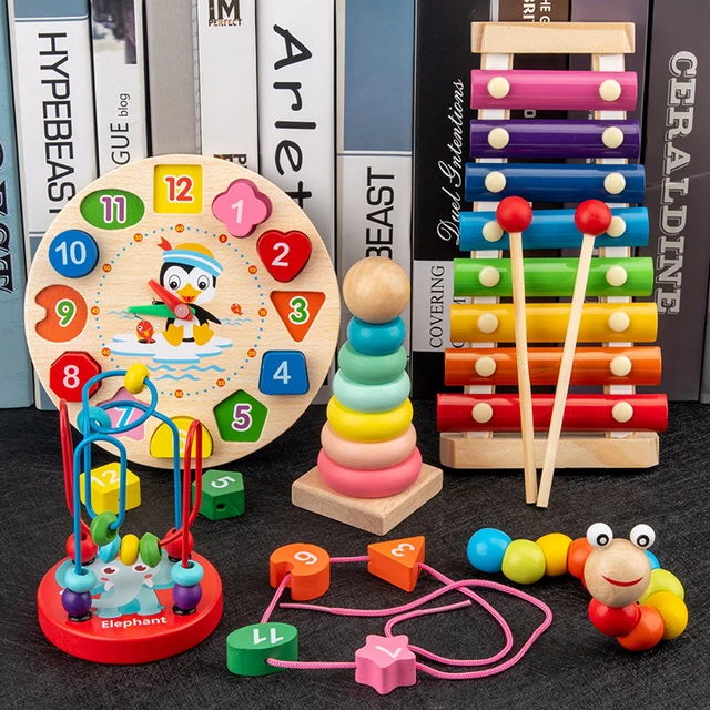 Juguetes de madera Montessori para bebés de 1, 2 y 3 años, juegos de  desarrollo para