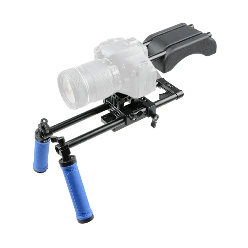 Dual Handgrip Shoulder Mount Support Rig Kit With Z-Shape Bracket for DSLR Camer