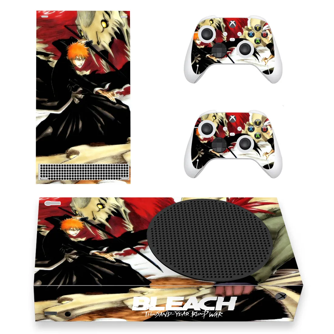 Xbox 시리즈 S 콘솔용 애니메이션 표백 스킨 스티커 데칼 커버 및 컨트롤러 2 개, XSS 스킨 비닐