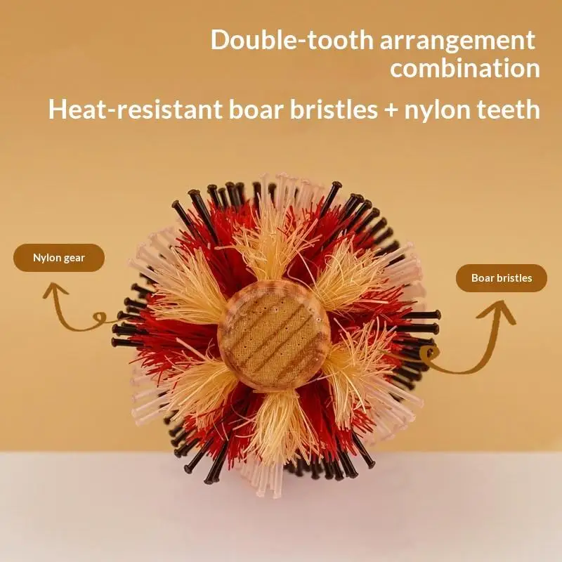 Pettine per lo styling dei capelli, spazzola rotonda per capelli medio-lunghi, massaggio del cuoio capelluto, districante, comoda impugnatura, forniture per salone - immagine 5