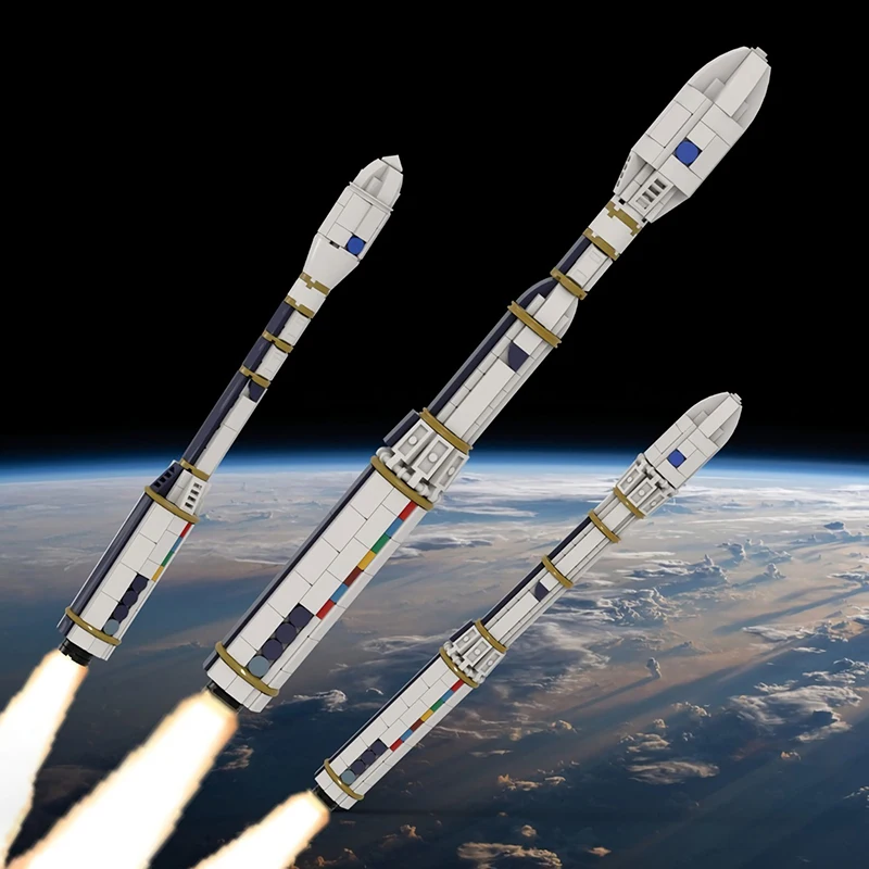 

BuildMoc Generation Europen Carrier Rocket Building Blocks Space 1:110 Scale Vega launch Mini Launch Vehicle Bricks Kids ToyGift