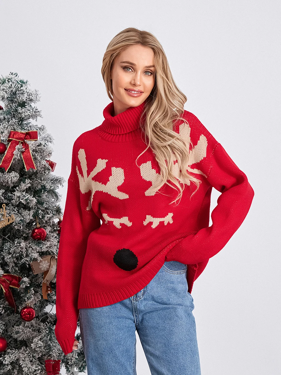 Ugly Christmas Sweater for Women Funny Crewneck Long Sleeve Santa