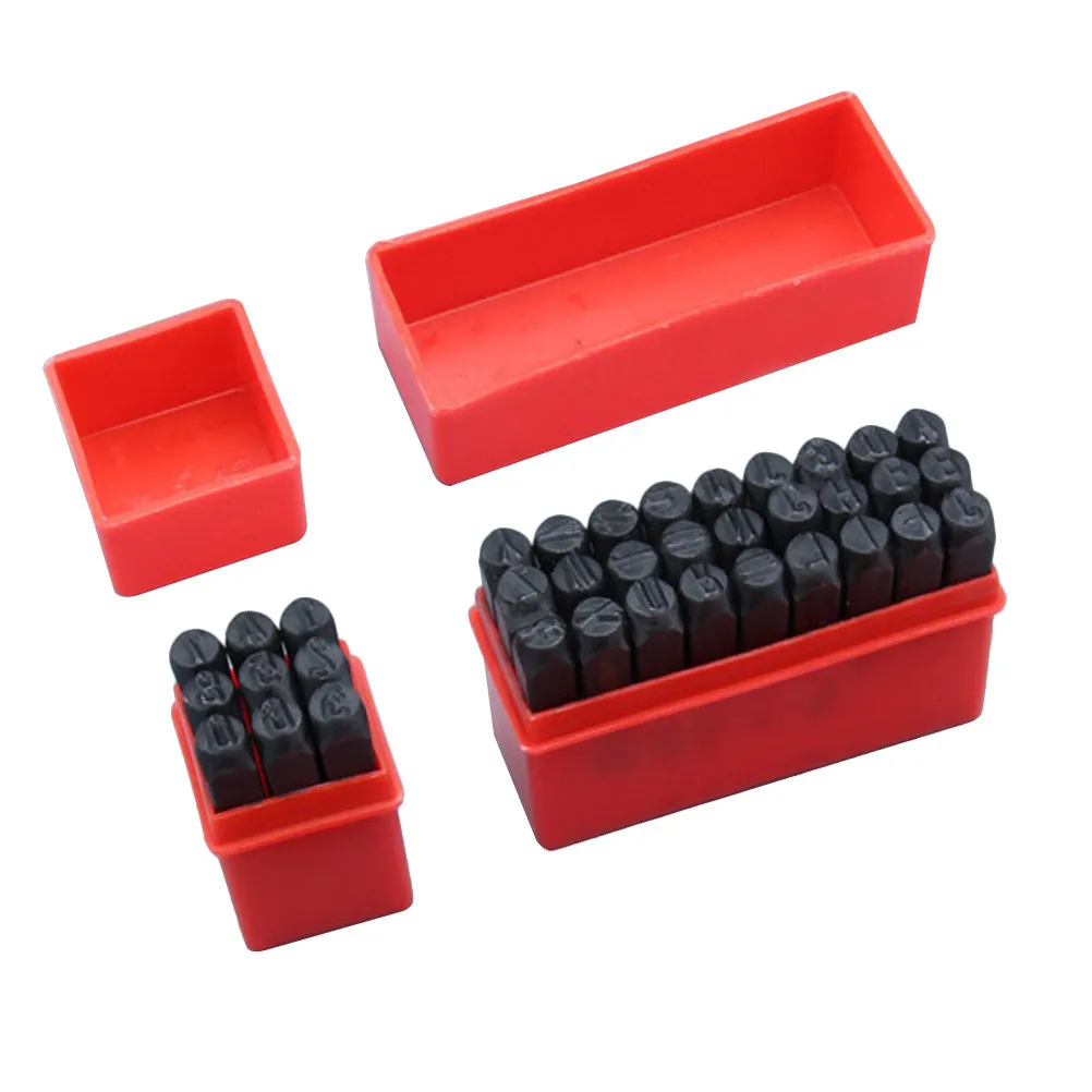 36개 4mm 문자 숫자 펀치 세트 탄소강 레터 스탬프 도구 공예 스탬퍼 DIY 쥬얼리 제작 각인용