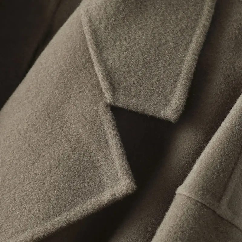 2022 New 100% Wool Coat Women Belt Loose Fashion Temperament The New Lengthen Jacket Women's Thicken Coat