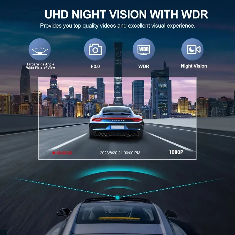 High-definition 1080P car recorder, optional 32G memory card, optional rear third camera