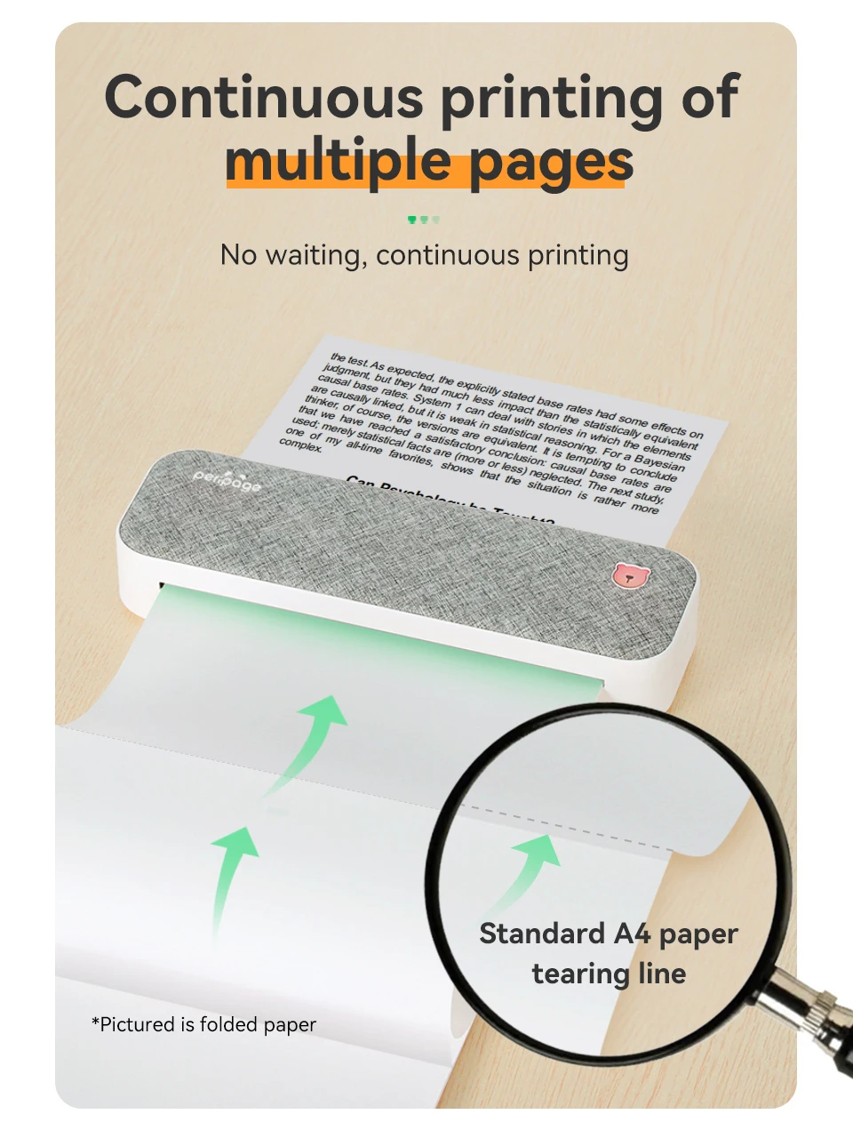 Description Picture 4 of itemOriginal PeriPage A40 Official Thermal Paper Rolls Folded A4 210X30mm /210X297mm  Thermal Fax Machine & Transfer Tattoo Paper