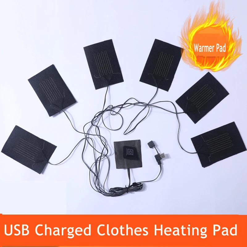 

1 Set 5V USB Electric Heating Jacket Pads , 3 Gear Adjustable Temperature Heating Sheet Heating Vest Pads for Winter