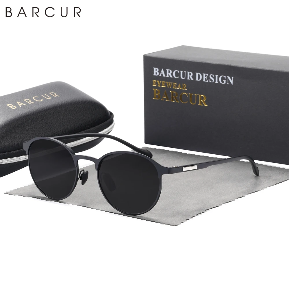 Barcur tr90 tempel sonnenbrille frauen polarisiert mode sonnenbrille fahren rund damen sonnenbrille – Detail 4