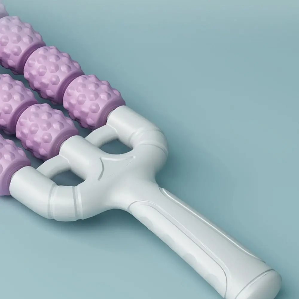 Three Rows Curved Massage Roller Multifunction Fitness Yoga Massage Stick Durable Relaxation Muscles Fascia Stick Thighs