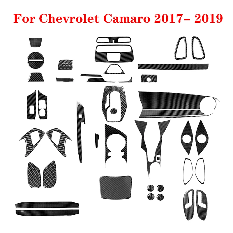 

For Chevrolet Camaro 2017 2018 2019 Carbon Fiber Black Stickers Cover Trim Car Interior Decorative Accessories Various Parts