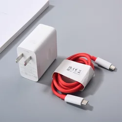 High - Power OnePlus 160W SuperVOOC Fast Charging Adapter with Dual Type - C Cable - US add Cable (White)