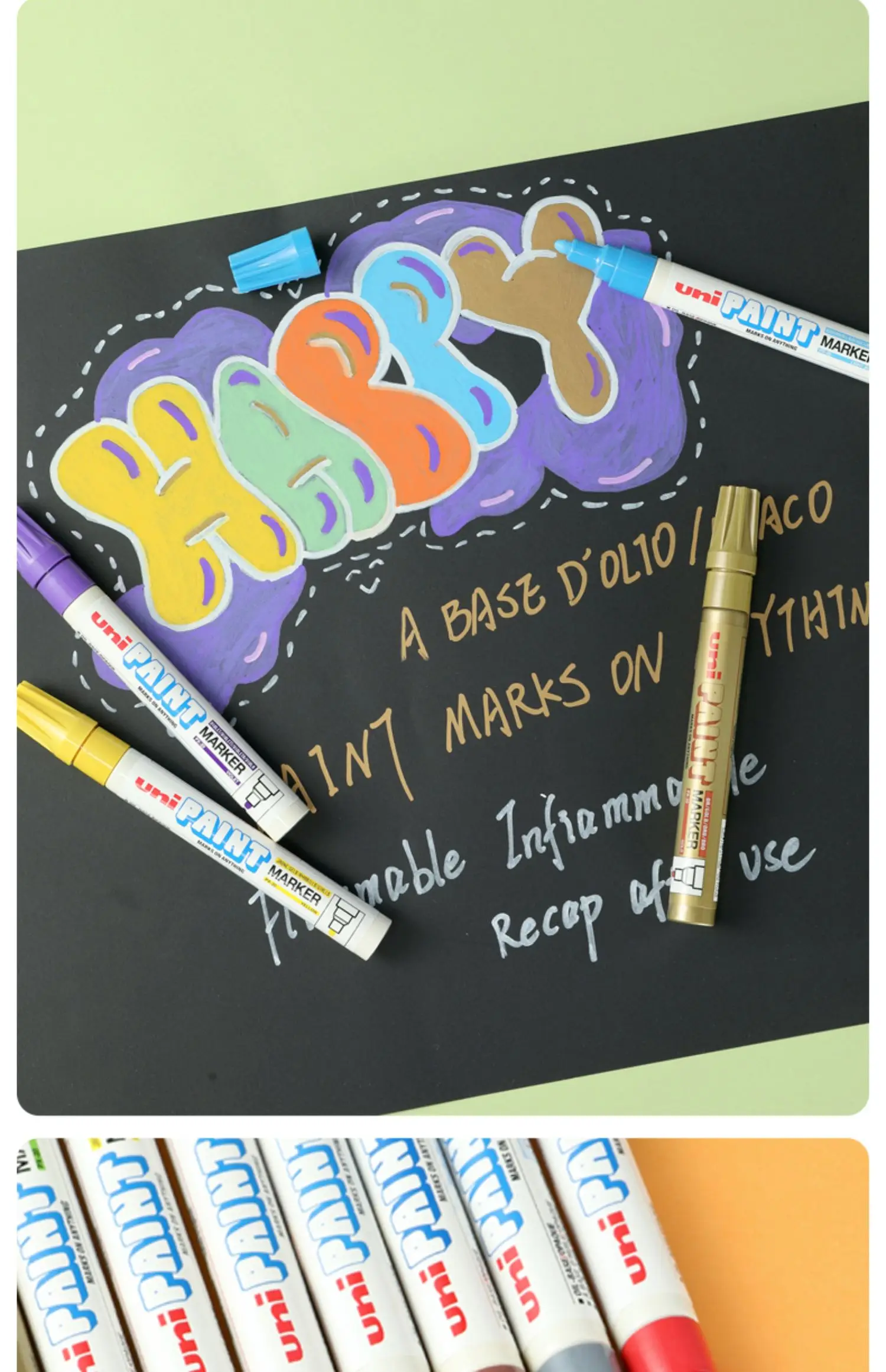 Uni Paint Marker Pen ,PX-20/21 Colorful Permanent Graffiti Paint Pen Waterproof White rotuladores Tire Wedding Signature Stylo