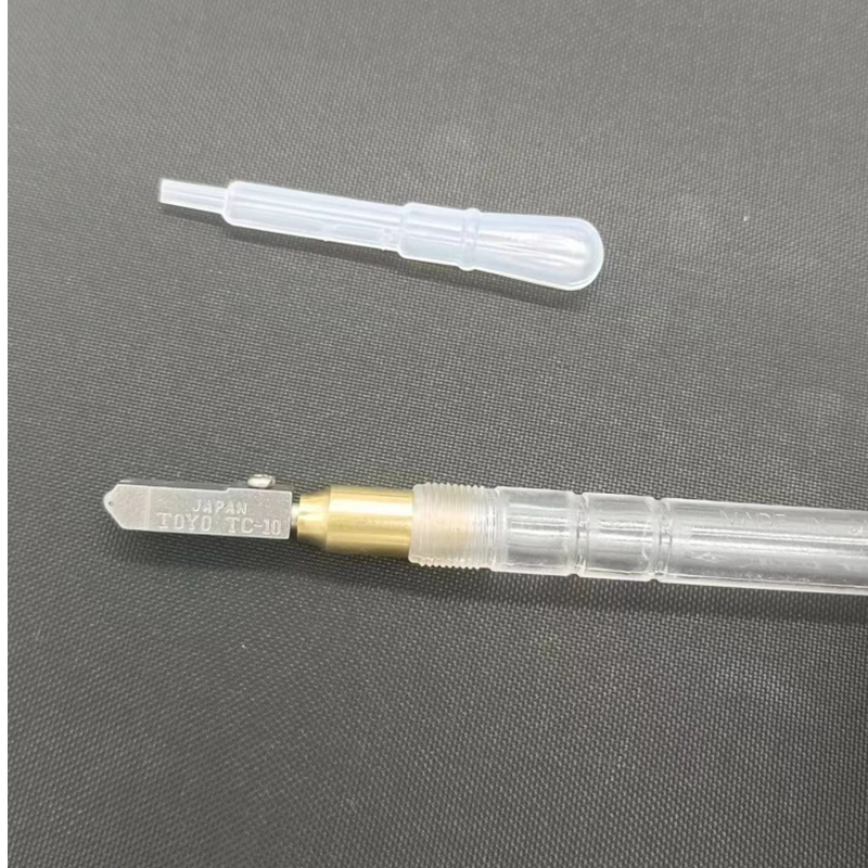 Replacement Cutter Head for Glass Bottles High Strength Glass Cutter with Narrow Tip and Metal Handle Diamond Glass Cutter TC-10 3