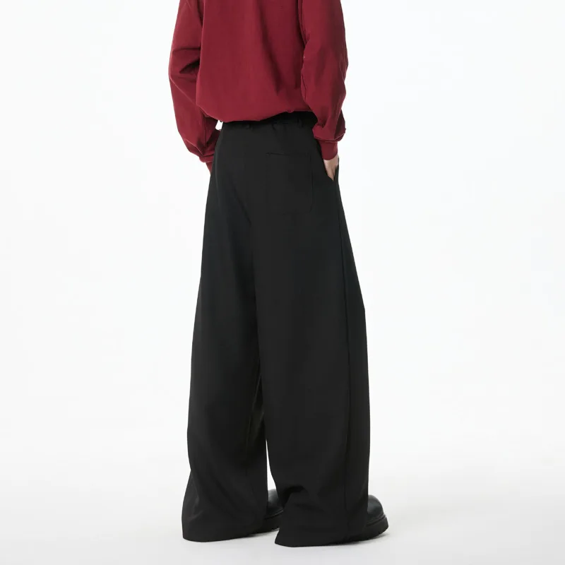 Brown Suit Pants Men Oversized Fashion Society Mens Black Dress Pants Korean Loose Wide Leg Mens Office Formal Trousers