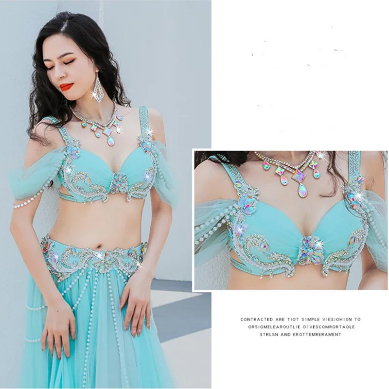 Belly Dance 2023 Luxury Competition Outfit Embroidery Beaded Bra