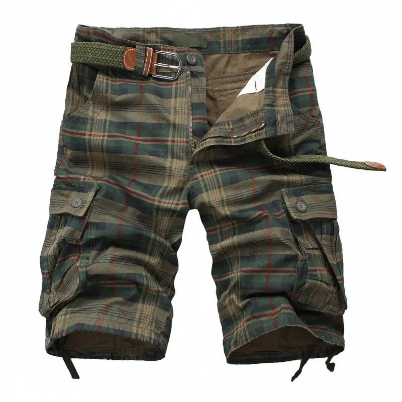 Summer Overalls Shorts Men's Oversized Pants Men's Plaid Casual 5/5