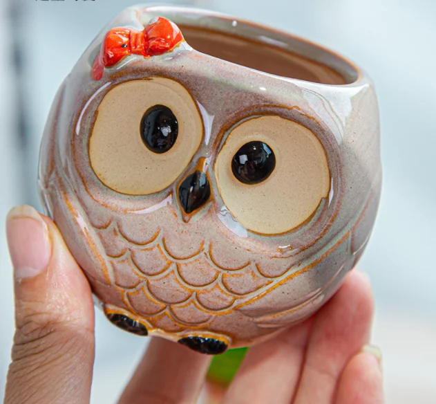 

Home Gardening Decoration Flower Pots Ceramic Animal Figurines Miniature Model Desktop Decoration Planter Succulent Flowerpots