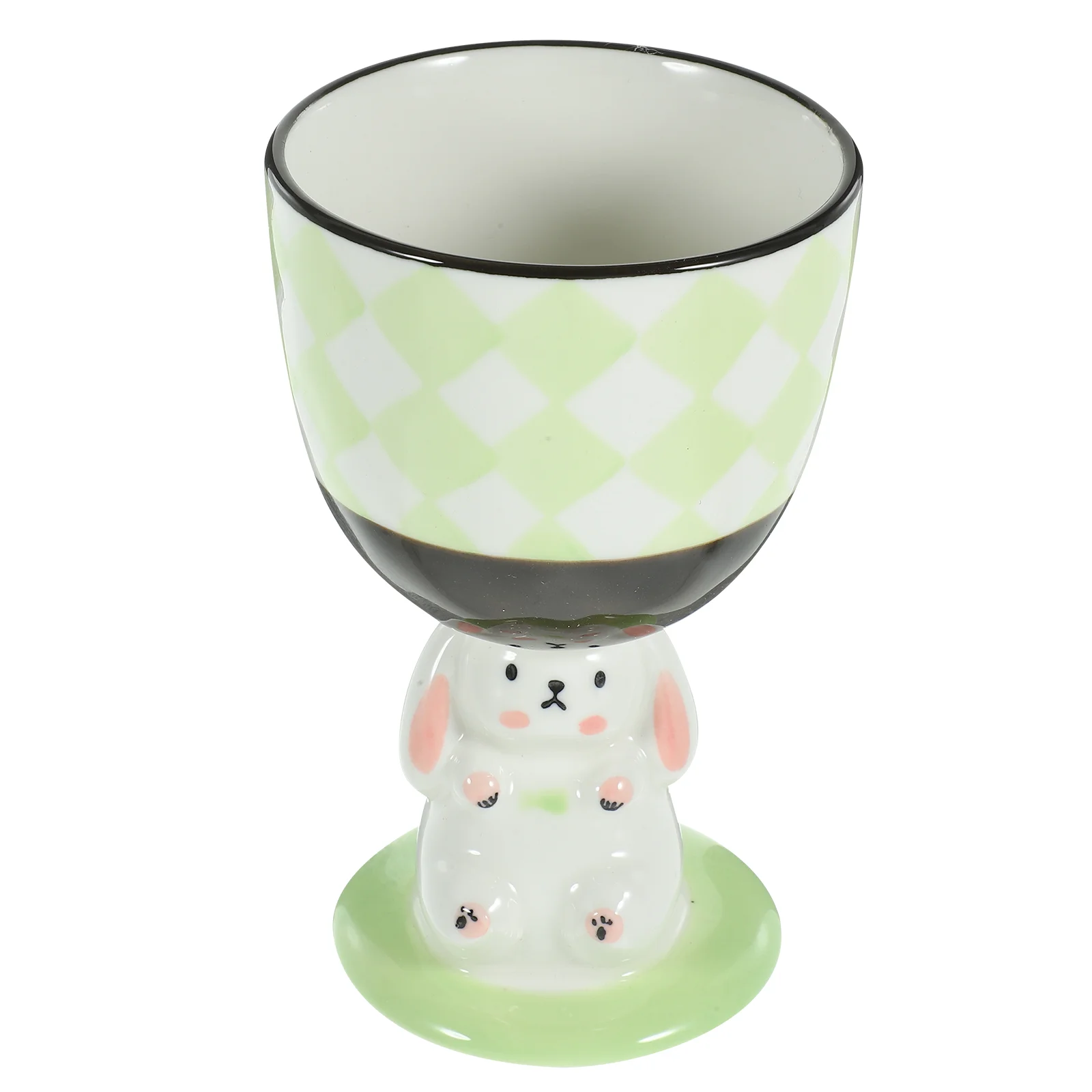 

Birthday Party Gift Bunny Goblet Bunnies Cup Ceramic Tumblers Footed Mug Beverage Ice Cream Easter