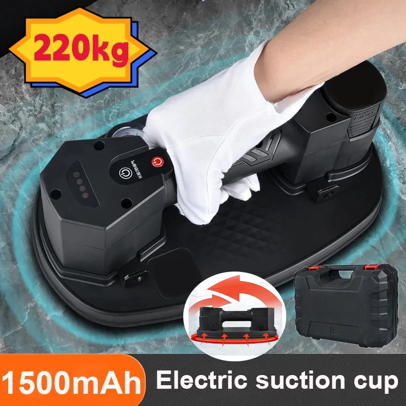 

200kg Suction Cup Vacuum Glass Tile Lifter Tool Heavy Lifting Granite Duty Capacity Electric Sucker Cup Strong Air Pump Car Tool