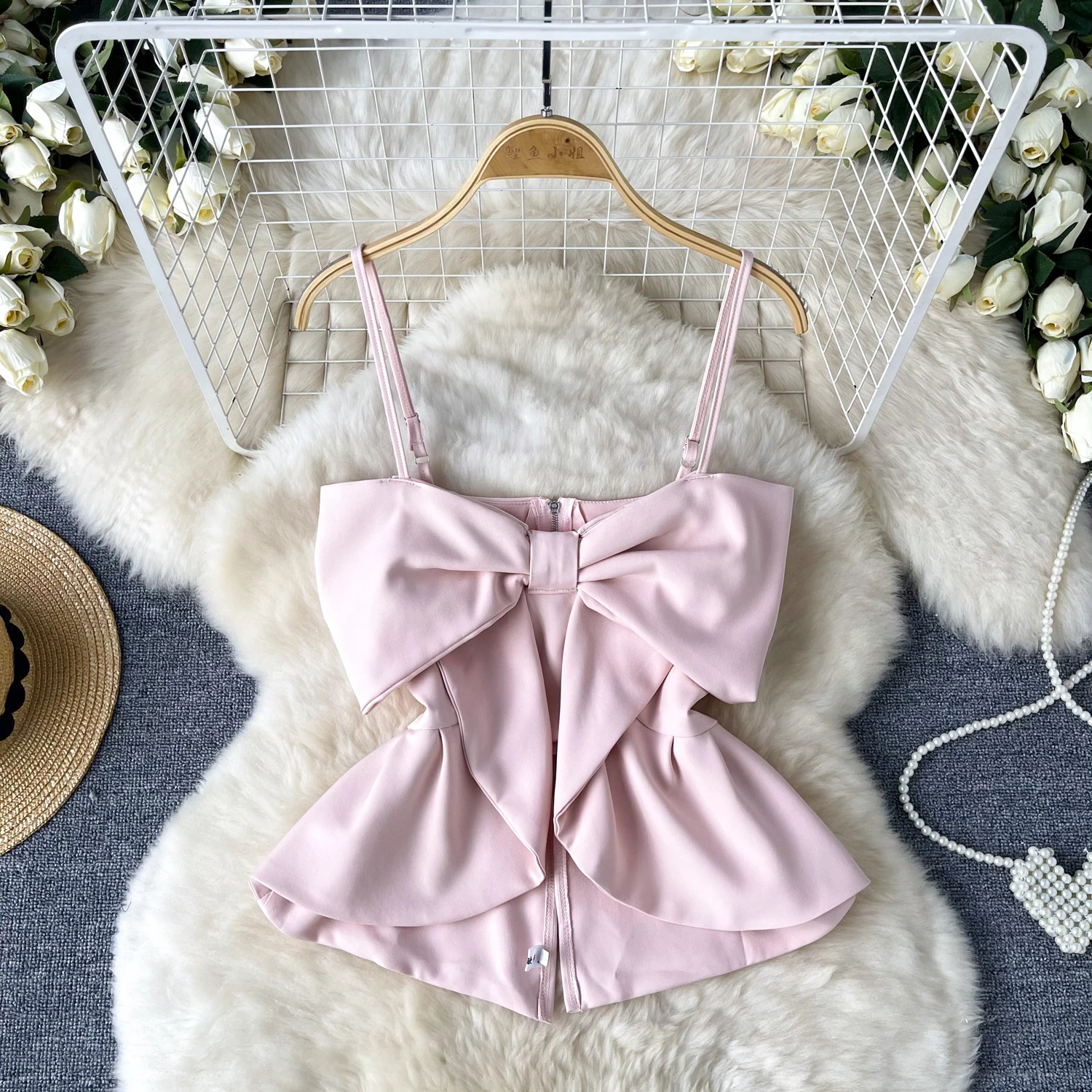 

Шикарная Милая плиссированная блузка с бантом, элегантная французская модная пикантная рубашка, весна-лето, пляжный женский базовый топ без застежек