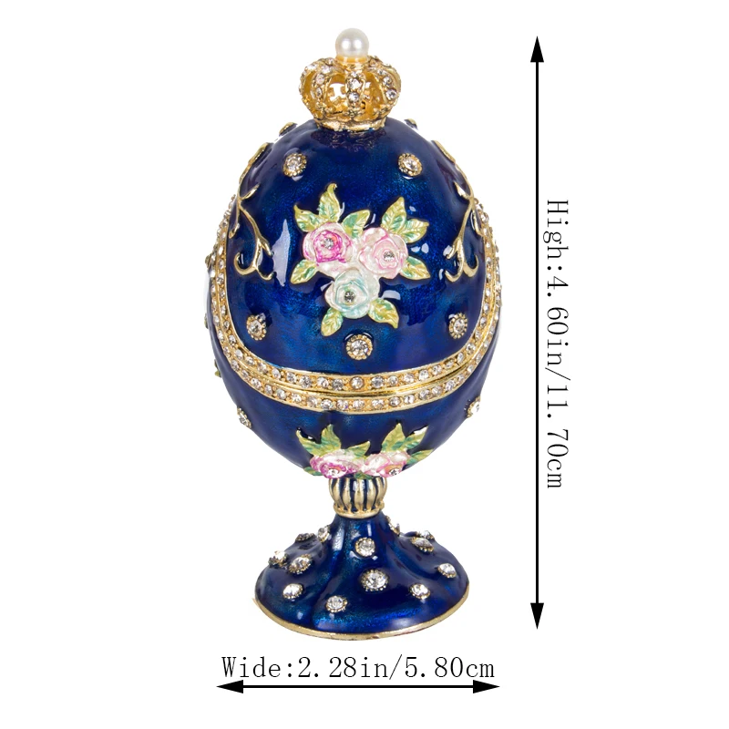 Qifu Nuovo Arriva Blu Verde Rosso Faberge Egg Monili Del Mestiere Trinket Box Decorazione