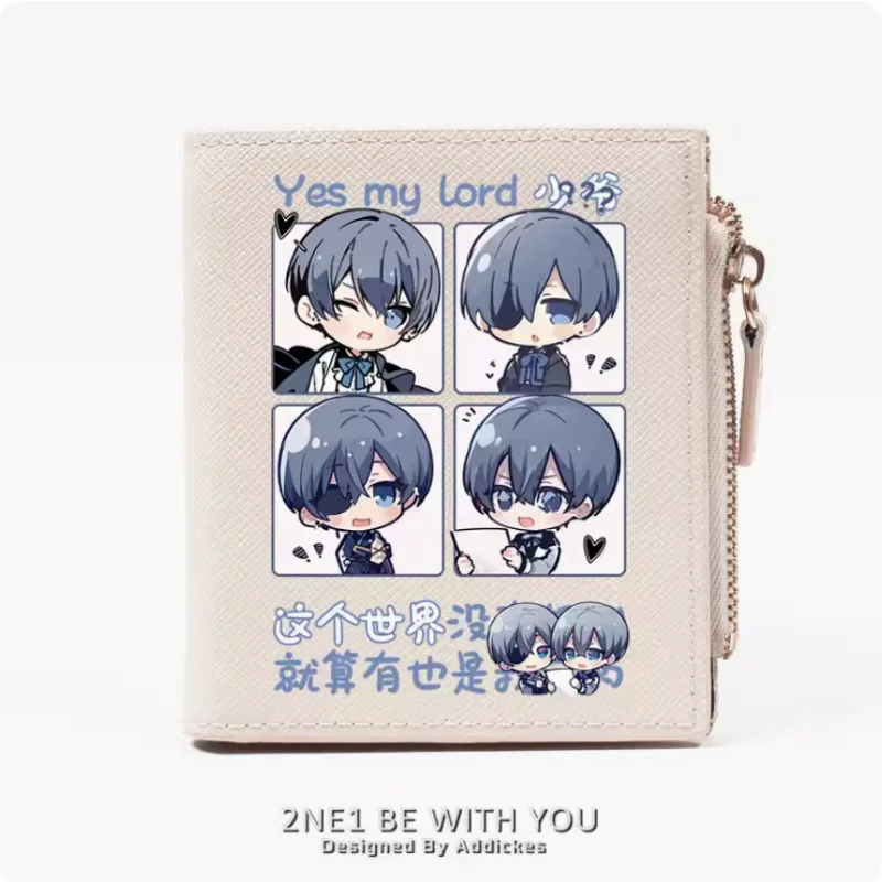 Anime Black Butler Fashion Wallet PU Purse Card Coin Zipper Money Bag Cosplay Gift B1024