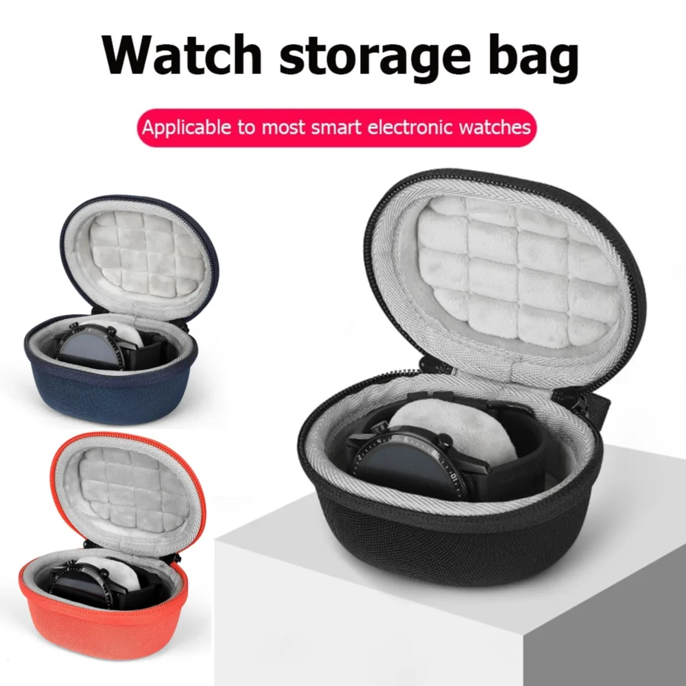 Watch Storage Box Watch Storage Pouch Watch Storage Bag Hard Carrying Case EVA Hard Shell Travel Case for Huawei Watch Fit 2 Haylou RS4 Plus/GST