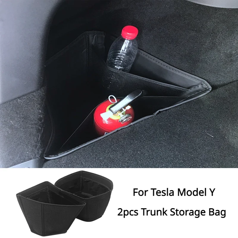 

Trunk Storage Bag for Tesla Model Y PU Leather Rear Trunk Side Storage Box Organizer Storage Pockets Car Interior Accessories