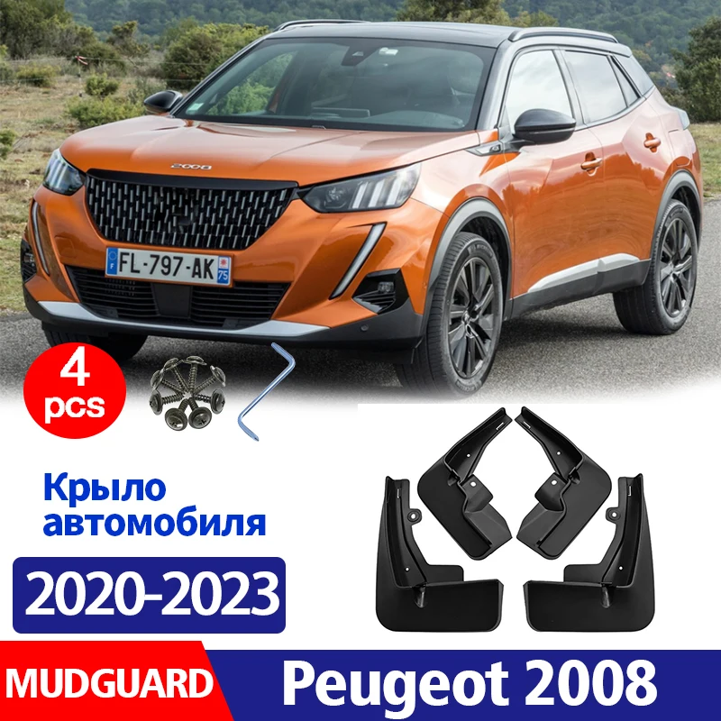 Front Rear 4pcs FOR Peugeot 2008 Mudguards Fender Mudflaps Car Accessories  Mud Flap Guards Splash Mudguard 2020-2023