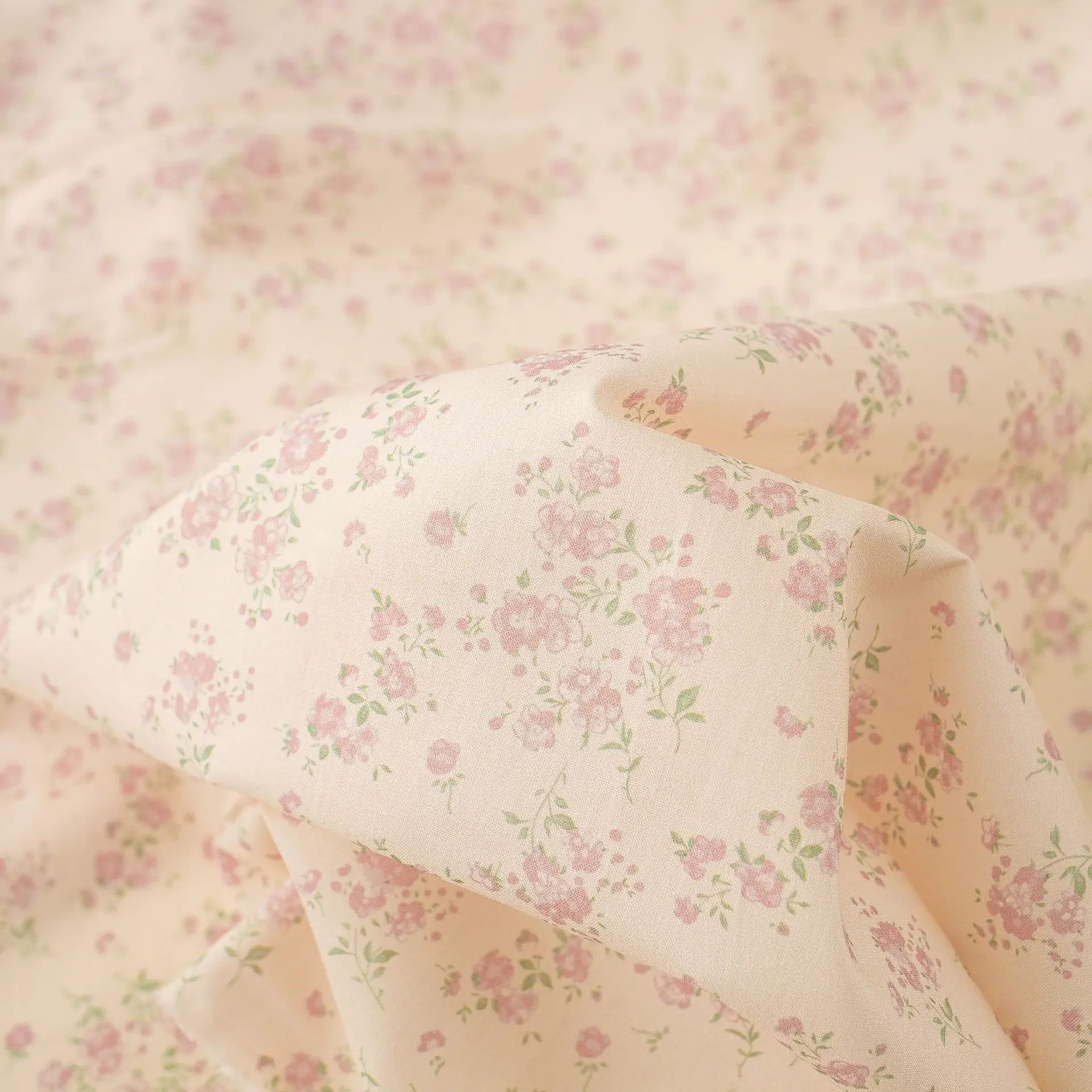 Pure Cotton Digital Printing Fabric 40 Thread Count Korean Style Fresh Floral Pattern Women's Children's Clothing Home Wear