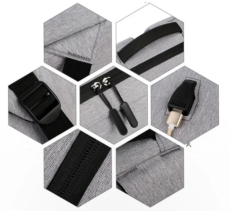 SKOANBE Backpack Men's Leisure Outdoor USB Charge Charging Sports Backpack Business Computer Bag Travel Bag External Outside Bag