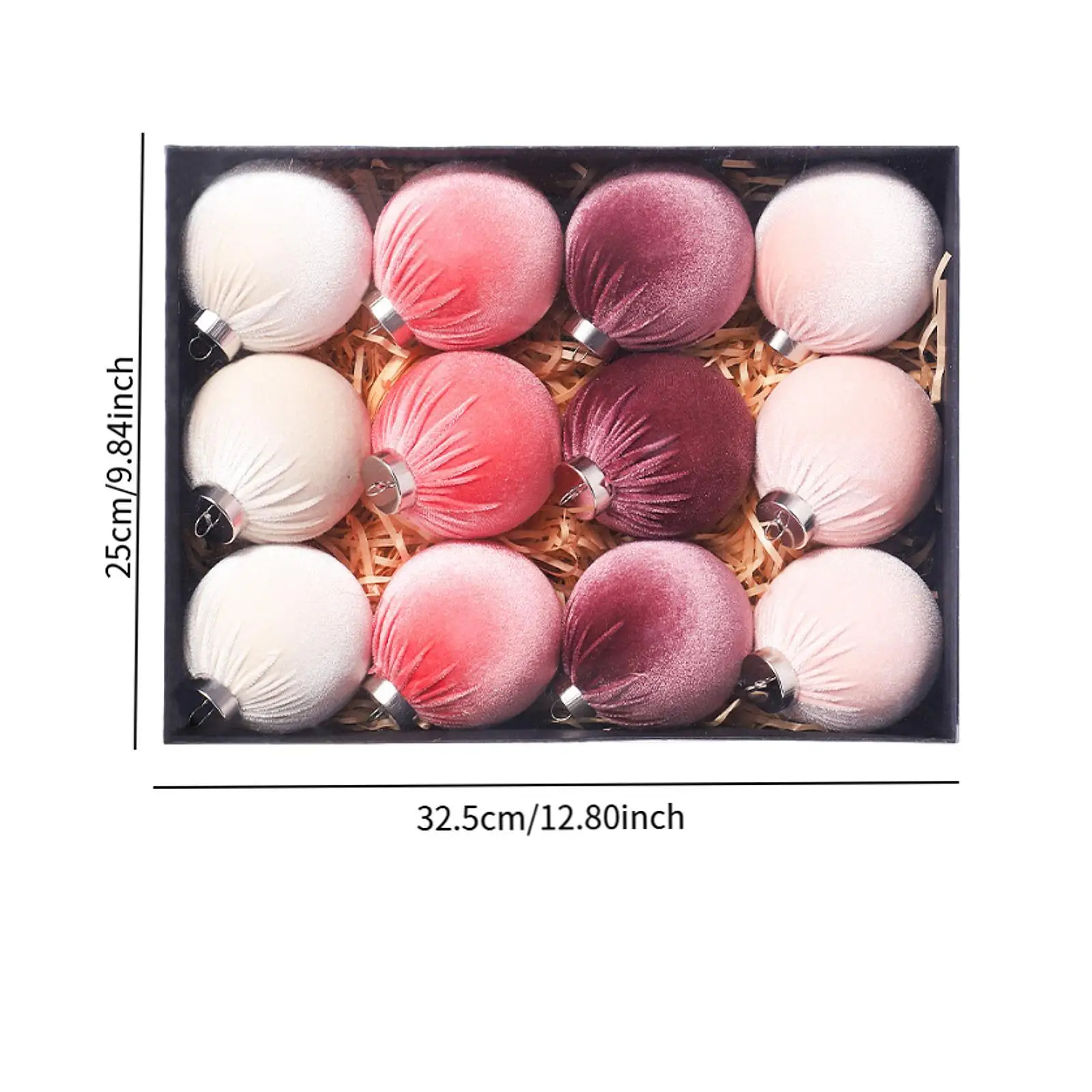 12 Pieces Christmas Ball Ornaments 8 cm Christmas Tree Hanging Decorations Xmas Decor for Wreath Wedding Party Birthday New Year