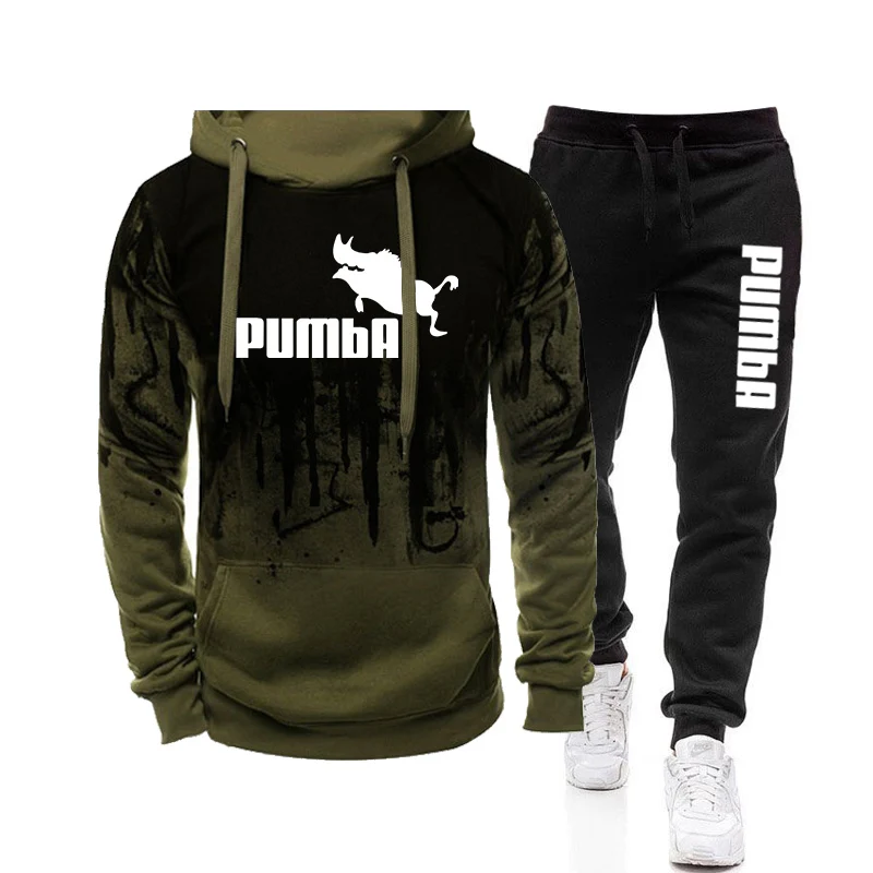 Mens Tracksuit Hoodies Black Sweatpants High Quality Casual Sports