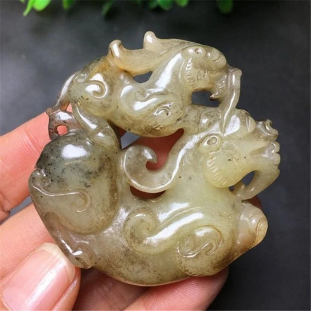 天馬　中国　玉石翡翠彫刻　霊芝刻　置物　約504g　M　R8241 天馬 中国 玉石翡翠彫刻 霊芝刻 置物 約504g M R8241 天馬様専用