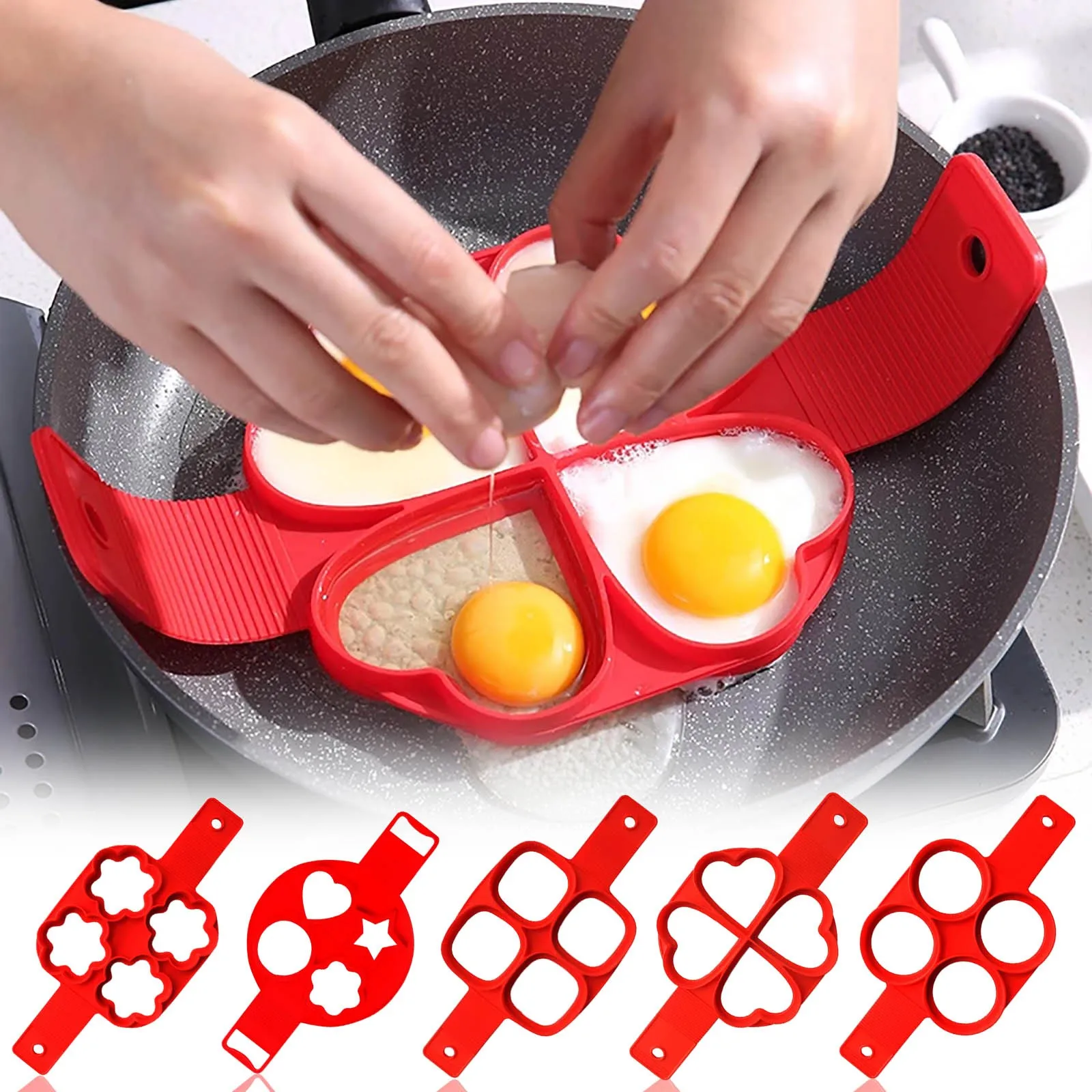 Pack de 4 | Escalfadora de Huevos para Cocina EUROXANTY Huevera de Silicona para Cocer Complemento para Cocción Resistente al Calor 