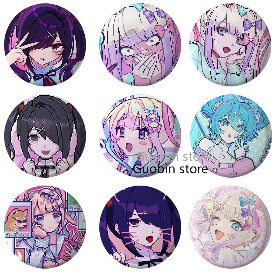 58mm Needy Girl Overdose Game Button Pin Cute Anime Character Cartoon Brooch Badge for Backpack Accessories Decor Fans Collect enamel pins metal pins lapel pins cartoon pins metal brooch fashion brooches medal badge