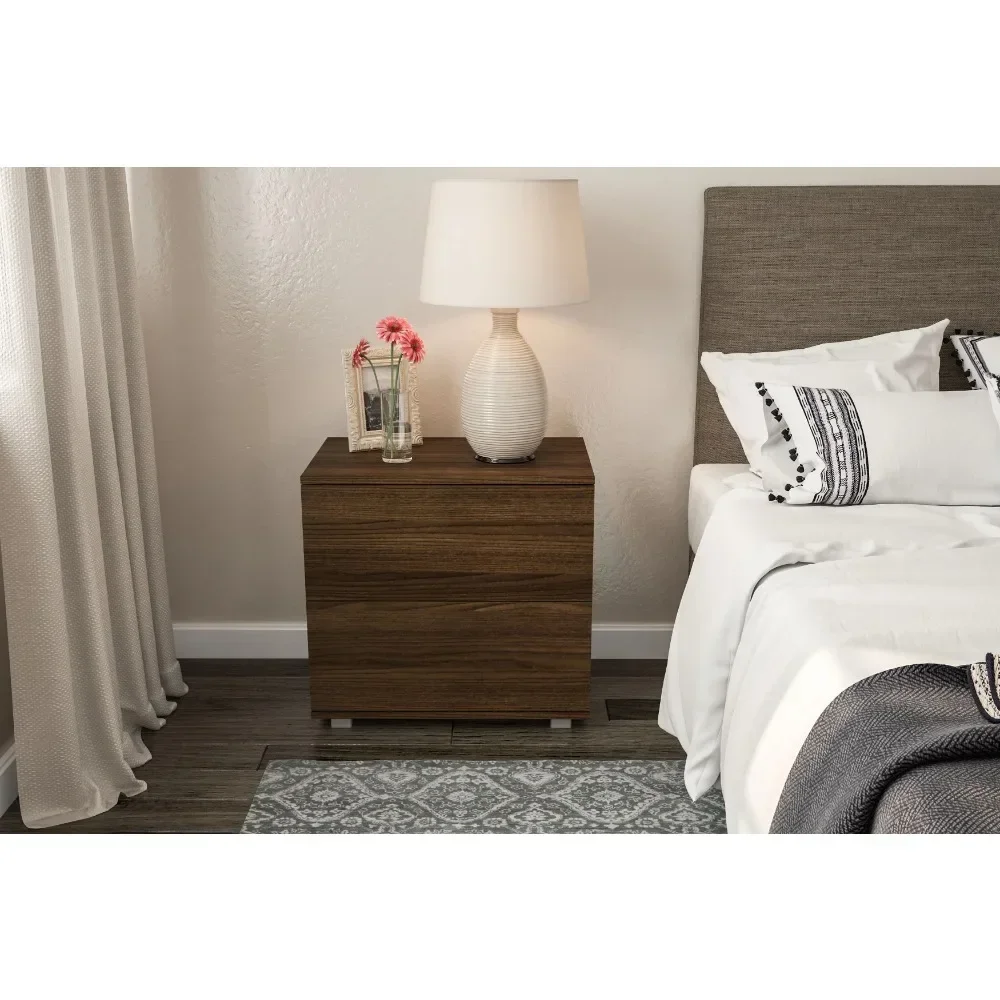 

Nightstand, Madison Modern 2 Drawer Nightstand, Walnut Nightstands